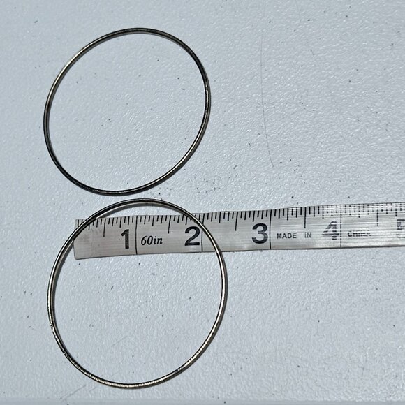 Retro Silver Bangle Bracelets Set Of 7 Vintage 80s 90s Fashion Jewelry Women - Picture 4 of 4